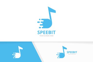 Vektör hızlı Not logo bileşimi. Hız müzik simge veya simge. Benzersiz ses ve hızlı logo tasarım şablonu.