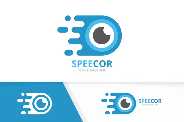 Vector snel oog logo combinatie. Optische snelheidssymbool of pictogram. Unieke visie en snelle logo ontwerpsjabloon. — Stockvector