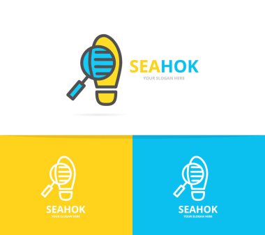 Basit Dedektif büyüteç ve ayak izi logo tasarım şablonu. Sembol ve işareti illüstrasyon vektör