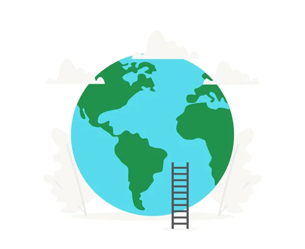 Présentations commerciales Terre et planète sur fond blanc. Illustration de la Journée mondiale de la santé . — Image vectorielle