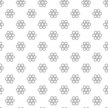 Benzersiz dijital çeşitli simgeler ve semboller üzerinde düz beyaz arka plan illüstrasyon ile seamless modeli peteğin