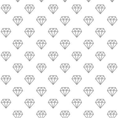 Çeşitli simgeler ve semboller üzerinde düz beyaz arka plan illüstrasyon ile seamless modeli benzersiz dijital elmas