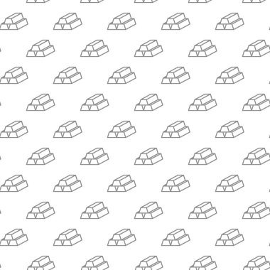 Çeşitli simgeler ve semboller üzerinde düz beyaz arka plan illüstrasyon ile seamless modeli benzersiz dijital altın İngotlar