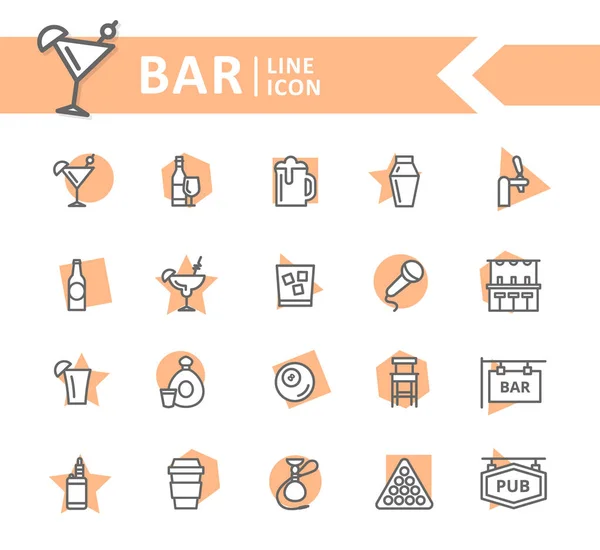 Set of alcohol and bar, night club line icons. Cocktail, wine, beer, cup, tequila, cognac, whiskey, shaker, whisky, karaoke, vape, shot, tap, billiard, hookah and more. Editable Stroke. — Stock Image Set of alcohol and bar, night club line icons. Cocktail, wine, beer, cup, tequila, cognac, whiskey, shaker, whisky, karaoke, vape, shot, tap, billiard, hookah and more. Editable Stroke. Stock Picture