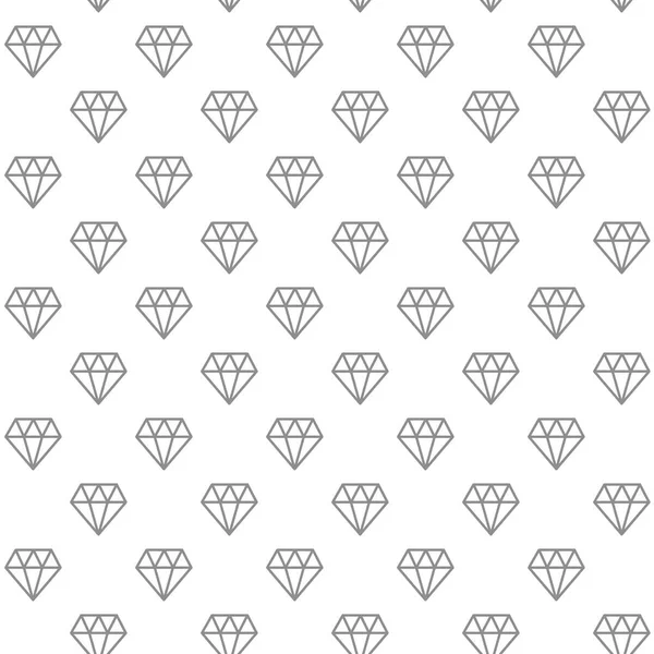 独特的数字钻石无缝图案与各种图标和符号在白色背景平面插图 — 图库照片
