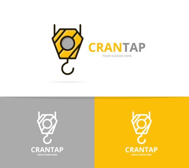 Vinç kanca logo tasarım şablonu.