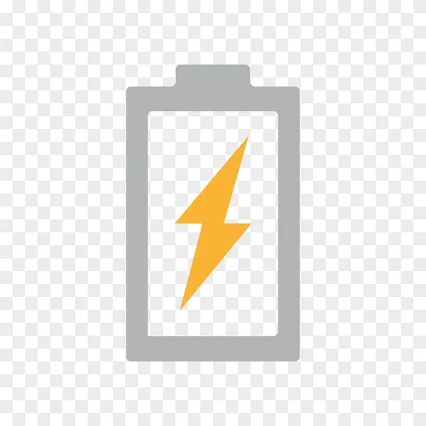 Vector power battery, energy, lightning bolt icon. Thunder, flash symbol and sign illustration on transparent background — Stock Vector