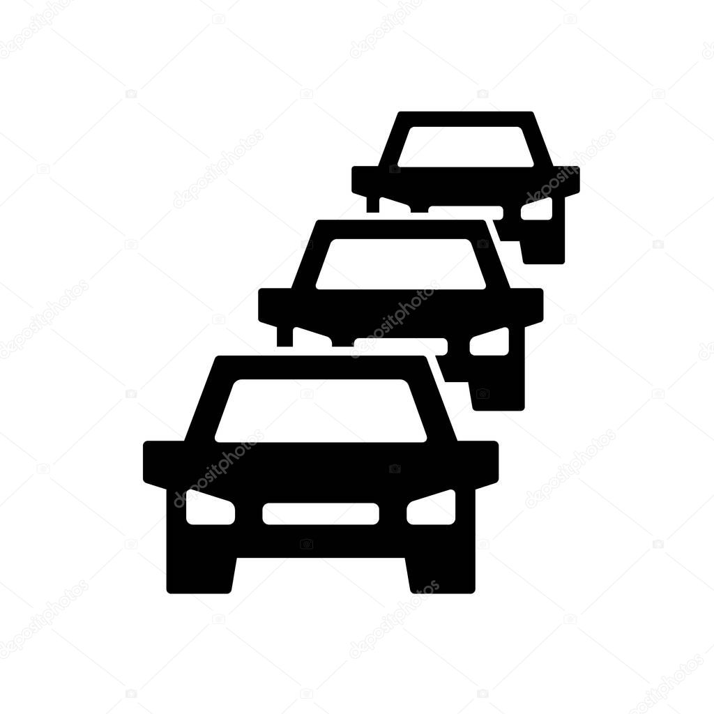 Car traffic jam symbol and sign illustration on white background.