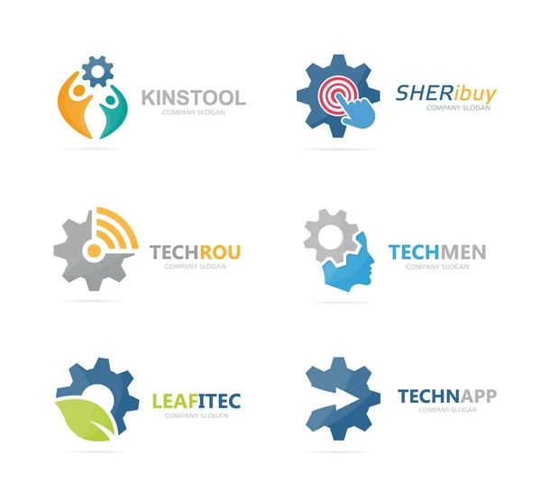 Getriebe-Logo-Kombination. Mechanik und Technologie Symbol oder Symbol. einzigartige Fabrik- und Industrielogo-Design-Vorlage. — Stockfoto