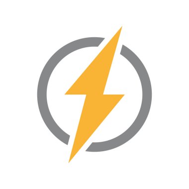 Vektör şimşek daire logolu. Benzersiz gök gürültüsü ve flaş dijital simge veya simgesi