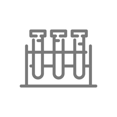 Basit test tüpü ve şişesi satırı simgesi. Sembol ve işareti illüstrasyon tasarımı. Beyaz arka plan üzerinde izole