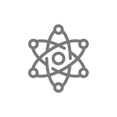 Basit atom ve molekül satırı simgesi. Sembol ve işareti illüstrasyon tasarımı. Beyaz arka plan üzerinde izole