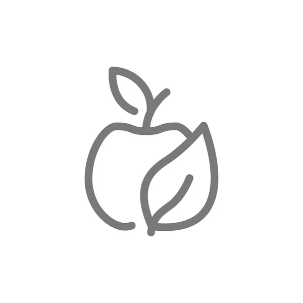 Einfache Öko-Apfellinie Symbol. Symbol- und Zeichengestaltung. isoliert auf weißem Hintergrund — Stockfoto
