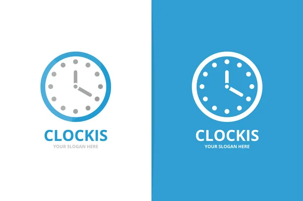 Vektör saat logo bileşimi. Saat ve saat sembol veya simge. Benzersiz hızlı logo tasarım şablonu. — Stok Vektör