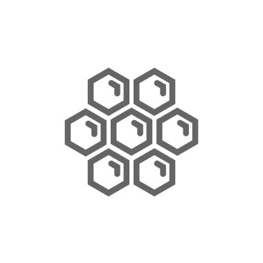 Basit peteğin satırı simgesi. Sembol ve işareti illüstrasyon tasarımı. Beyaz arka plan üzerinde izole