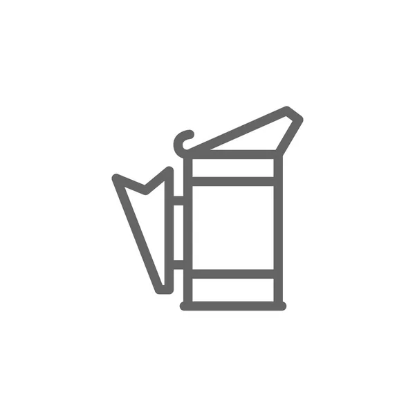 Icono de línea de fumador apícola simple. Diseño de ilustración de símbolos y signos. Aislado sobre fondo blanco —  Fotos de Stock