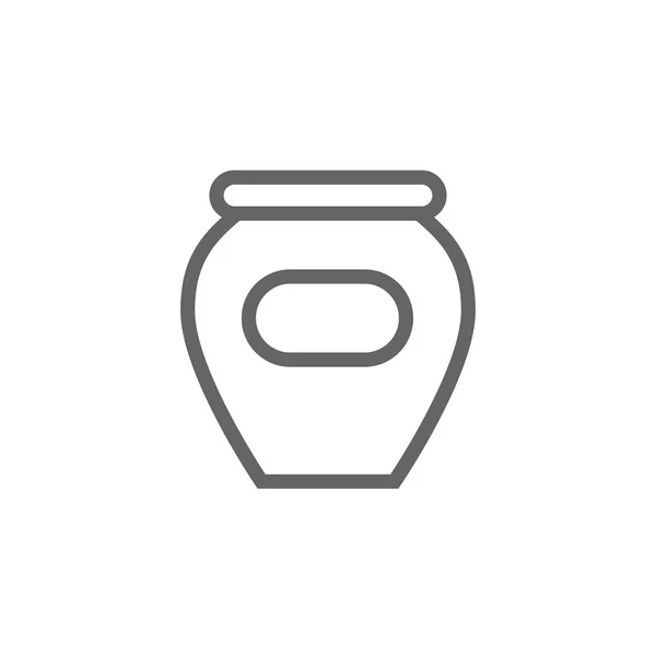 Jednoduchý med a marmelády hrnec řádku ikona. Symbol a znak ilustraci designu. Izolované na bílém pozadí — Stock fotografie