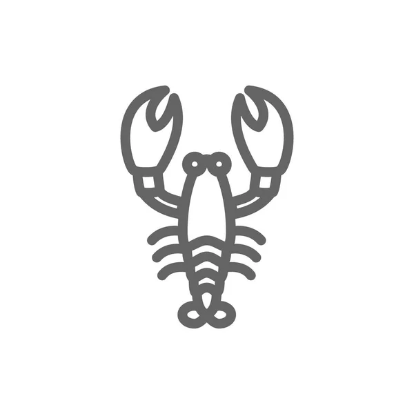 Ícone de linha de lagosta simples. Símbolo e signo ilustração design. Isolado sobre fundo branco — Fotografia de Stock