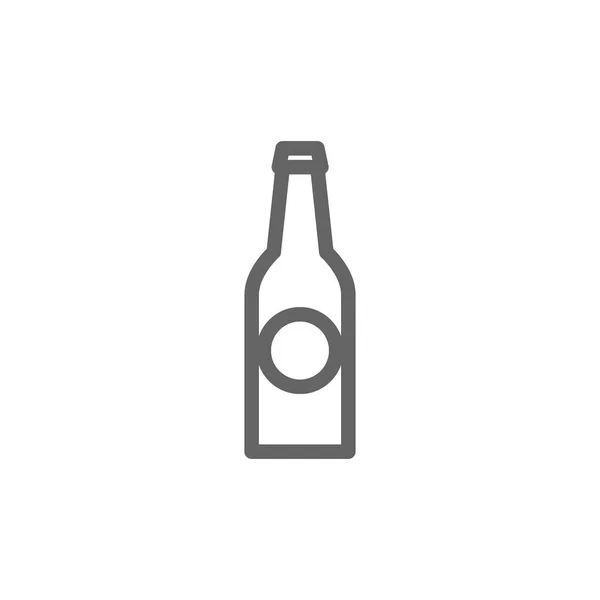 Semplice icona linea bottiglia di birra. Simbolo e segno disegno illustrazione. Isolato su sfondo bianco — Foto Stock