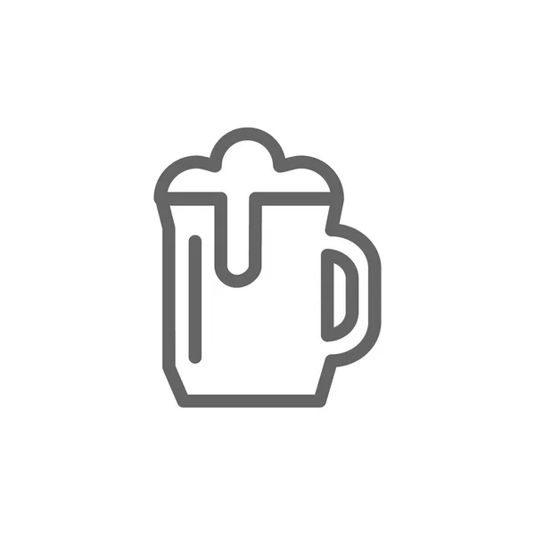 Einfaches Bierkruglinien-Symbol. Symbol- und Zeichengestaltung. isoliert auf weißem Hintergrund — Stockfoto