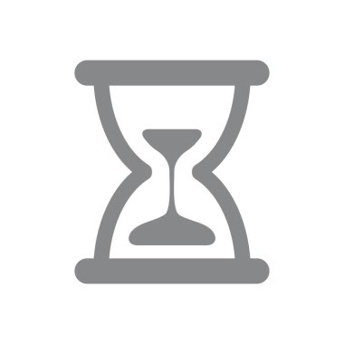 Vektör kum saati simgesi. Beyaz arka plan üzerinde kum saati simgesi ve işareti illüstrasyon