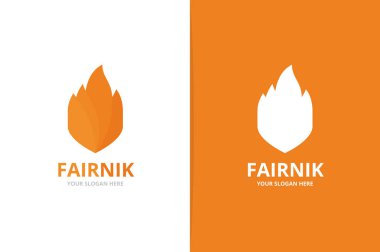 Yangın vektör ve logo birlikte kalkan. Alev ve güvenlik sembolü veya simge. Benzersiz meşale ve güvenlik görevlisi logo tasarım şablonu.