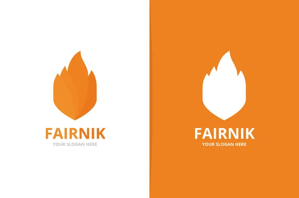 Διάνυσμα φωτιά και ασπίδα λογότυπο συνδυασμό. Φλόγα και ασφαλείας σύμβολο ή εικονίδιο. Μοναδικό πρότυπο σχέδιο λογότυπο πυρσό και φρουρά. — Διανυσματικό Αρχείο