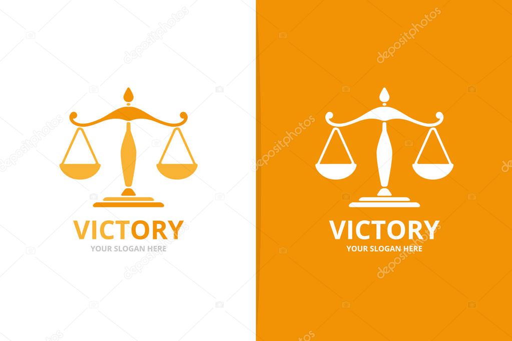 Vector libra logo combination. Scales symbol or icon. Unique law logotype design template.