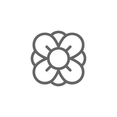 Basit çiçek satırı simgesi. Sembol ve işareti illüstrasyon tasarımı. Beyaz arka plan üzerinde izole