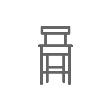 Bar tabure satırı simgesi basit. Sembol ve işareti illüstrasyon tasarımı. Beyaz arka plan üzerinde izole