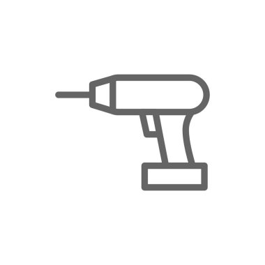 Basit matkap simgesi. Sembol ve işareti illüstrasyon tasarımı. Beyaz arka plan üzerinde izole