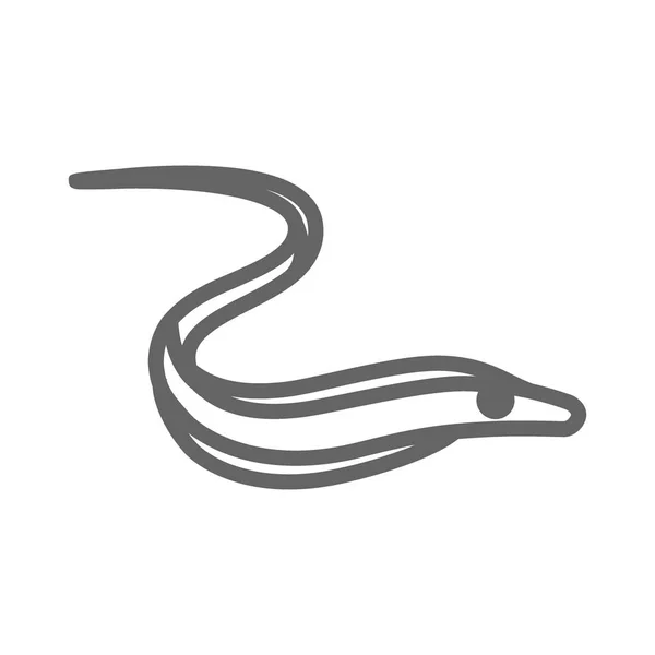 简单的鳗鱼线图标。符号和标志例证设计。隔离在白色背景上 — 图库照片