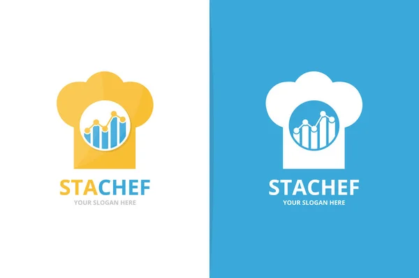 Vektorgrafik und Kochmützen-Logo-Kombination. Diagramm und Küchensymbol oder Symbol. einzigartige Diagramm- und Logotyp-Design-Vorlage. — Stockvektor