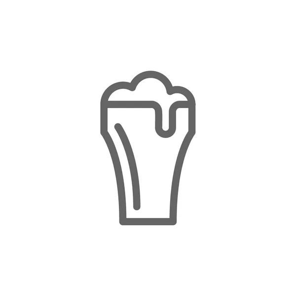 简单的啤酒玻璃线图标。符号和标志例证设计。隔离在白色背景上 — 图库照片