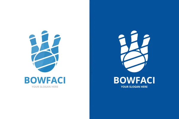Vector bowling logo combinatie. Wild symbool of pictogram. Unieke kegling logo ontwerpsjabloon. — Stockvector