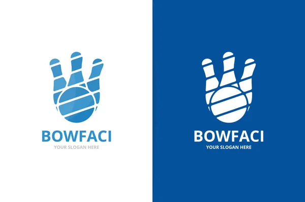 Vektör bowling logo bileşimi. Oyun simge veya simge. Benzersiz kegling logo tasarım şablonu. — Stok Vektör