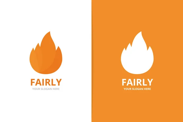 Combinación de logotipo de fuego. Plantilla única de diseño del logotipo de la antorcha . — Vector de stock