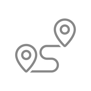 Rota konum satırı simgesi. Gps navigasyon sembolü ve işareti