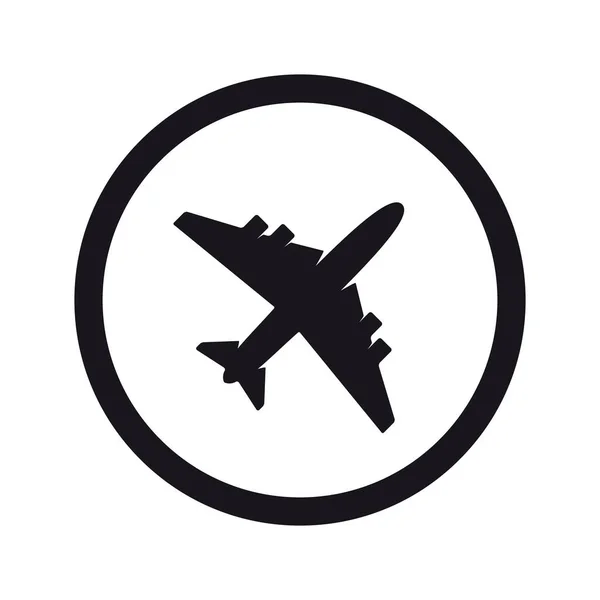 Flugzeugsymbol. Flugzeug, Flugzeug-Ikone oder Zeichen-Konzept. — Stockvektor