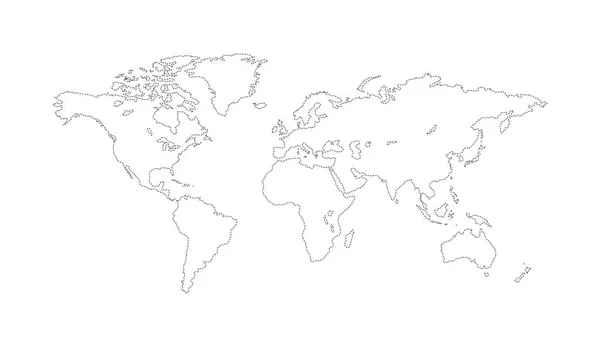 Plan du monde. Illustration de la ligne vectorielle Planète Terre . — Image vectorielle