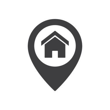 Ev noktası konum işareti. Ev haritası işaretçisi simgesi