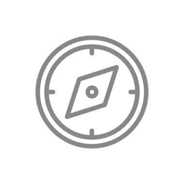 Pusula çizgi simgesi. Navigasyon sembolü ve işareti