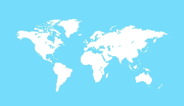 Pusta biała mapa świata. Planet Earth ilustracji wektorowych. Szablon WorldMap dla strony internetowej, projekt, okładka, infografika. — Wektor stockowy