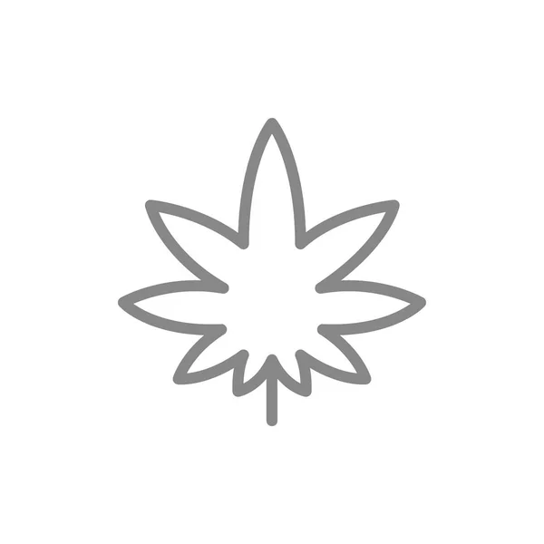 Cannabis blad, hampa linje ikon. Medicinsk marijuana symbol och underteckna — Stock vektor