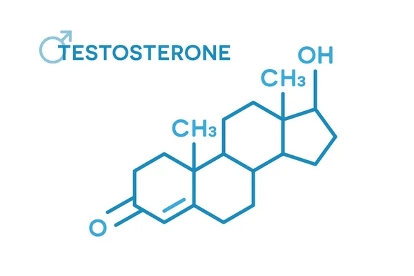 Testosteron hormonları moleküler formül. Seks hormonu sembolü — Stok Vektör