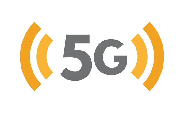 Icono de tecnología de red 5G. Símbolo inalámbrico de quinta generación Comunicación, conexión, internet rápido concepto de ilustración plana — Vector de stock