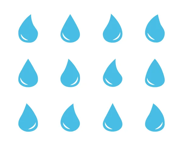Set di simboli vettoriali blu goccia d'acqua — Vettoriale Stock