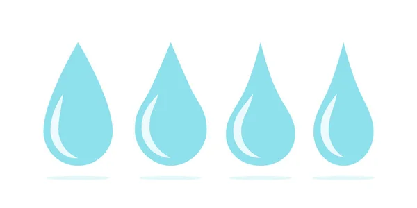 Blauwe water druppels symbool instellen. Vloeibare drop iconen — Stockvector