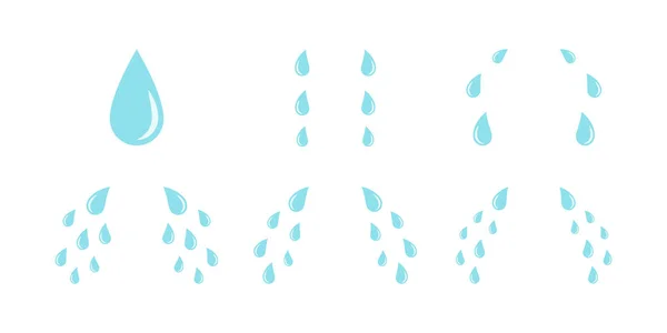 Cartoon Cry tårar. Droppar eller Teardrops-symboler — Stock vektor