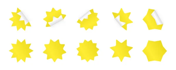Sada slunekového štítku. Žluté znaky hvězdice v různých stylech. — Stockový vektor